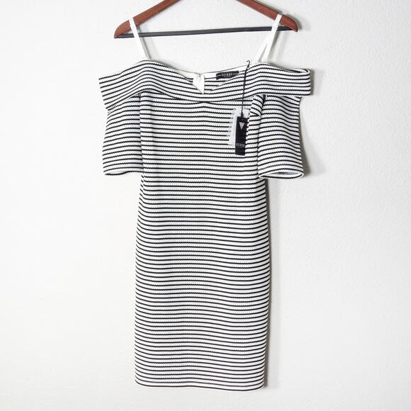 Guess Dresses & Skirts - NEW Guess Women’s Dress Medium Minimal Coastal Preppy Monochrome Stripe Bodycon